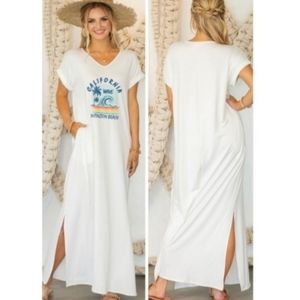 Ninexis California Huntington Beach V-neck Maxi Summer Dress